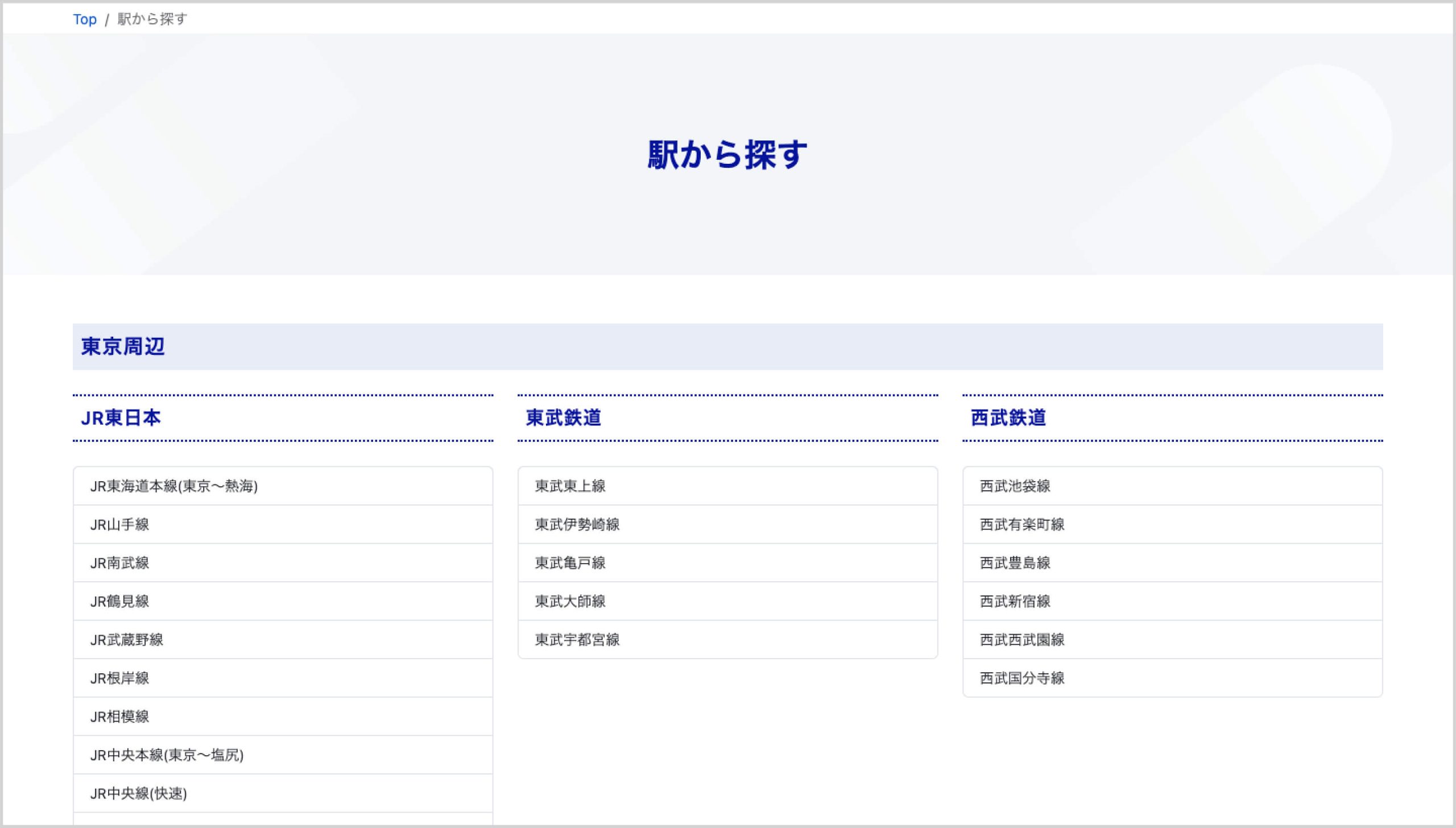 沿線リスト